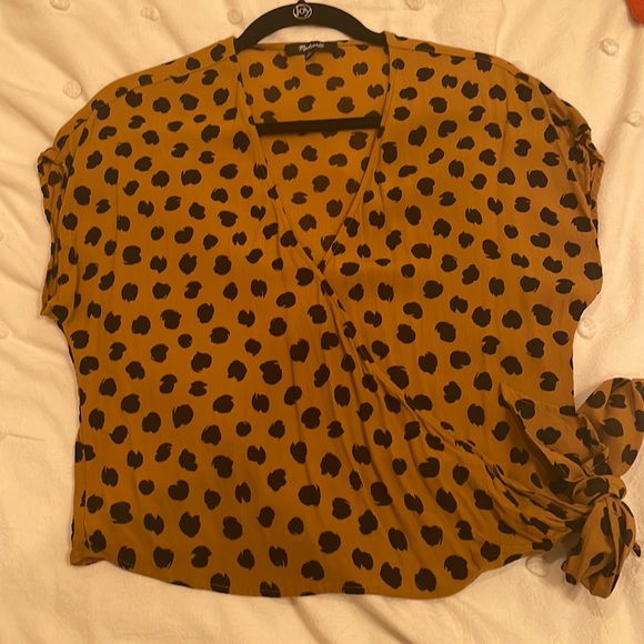 Madewell Tops - Madewell Leopard wrap crop top size medium